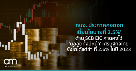 ‘กนง. ประกาศคงดอกเบี้ยนโยบายที่ 2.5%‘ ด้าน SCB EIC คาดคงไว้ ‘ตลอดทั้งปีหน้า’ เศรษฐกิจไทยยังโตได้แต่ช้า ที่ 2.6% ในปี 2023