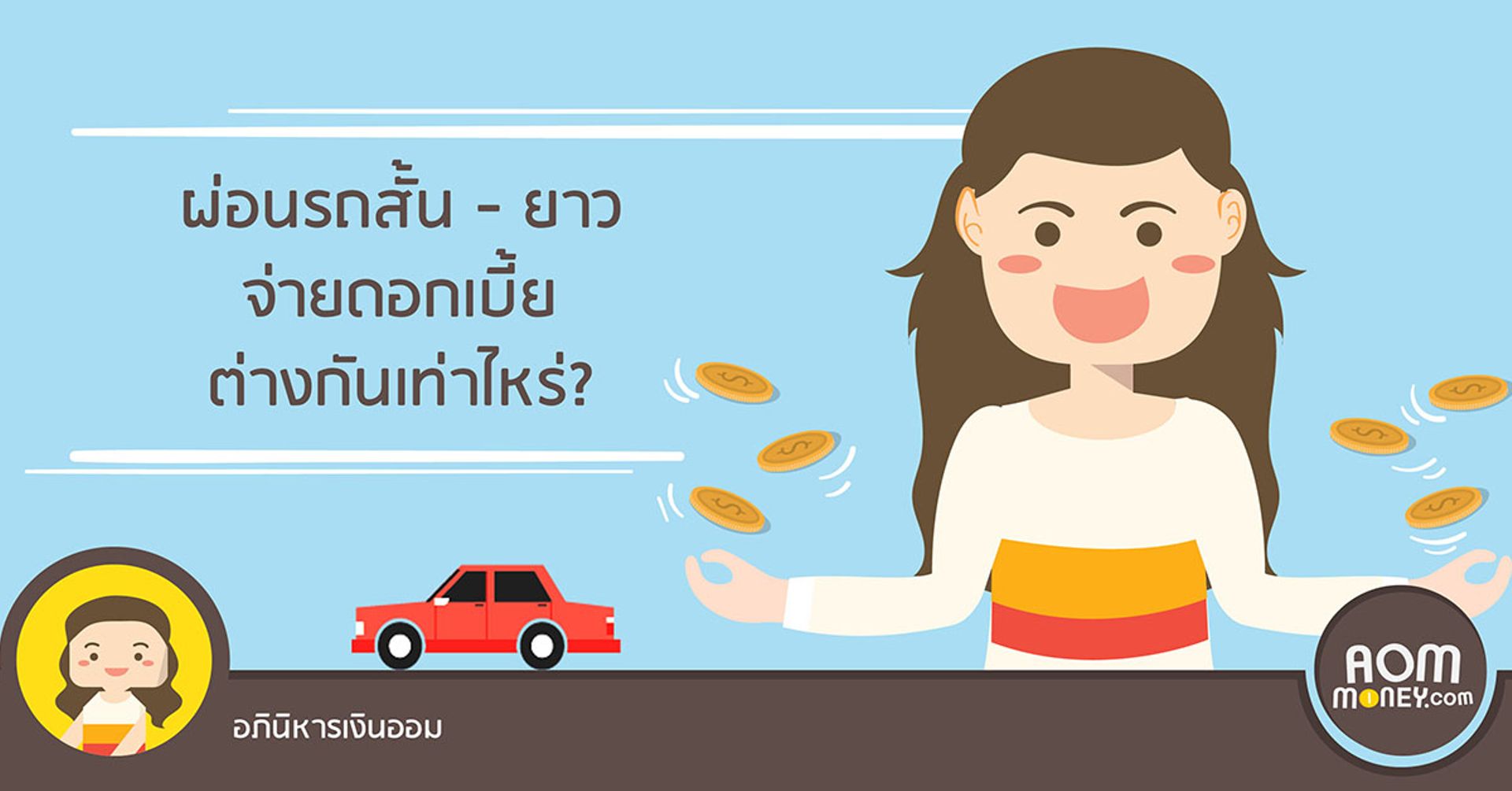 ผ่อนรถสั้น-ยาว จ่ายดอกเบี้ยต่างกันเท่าไหร่?