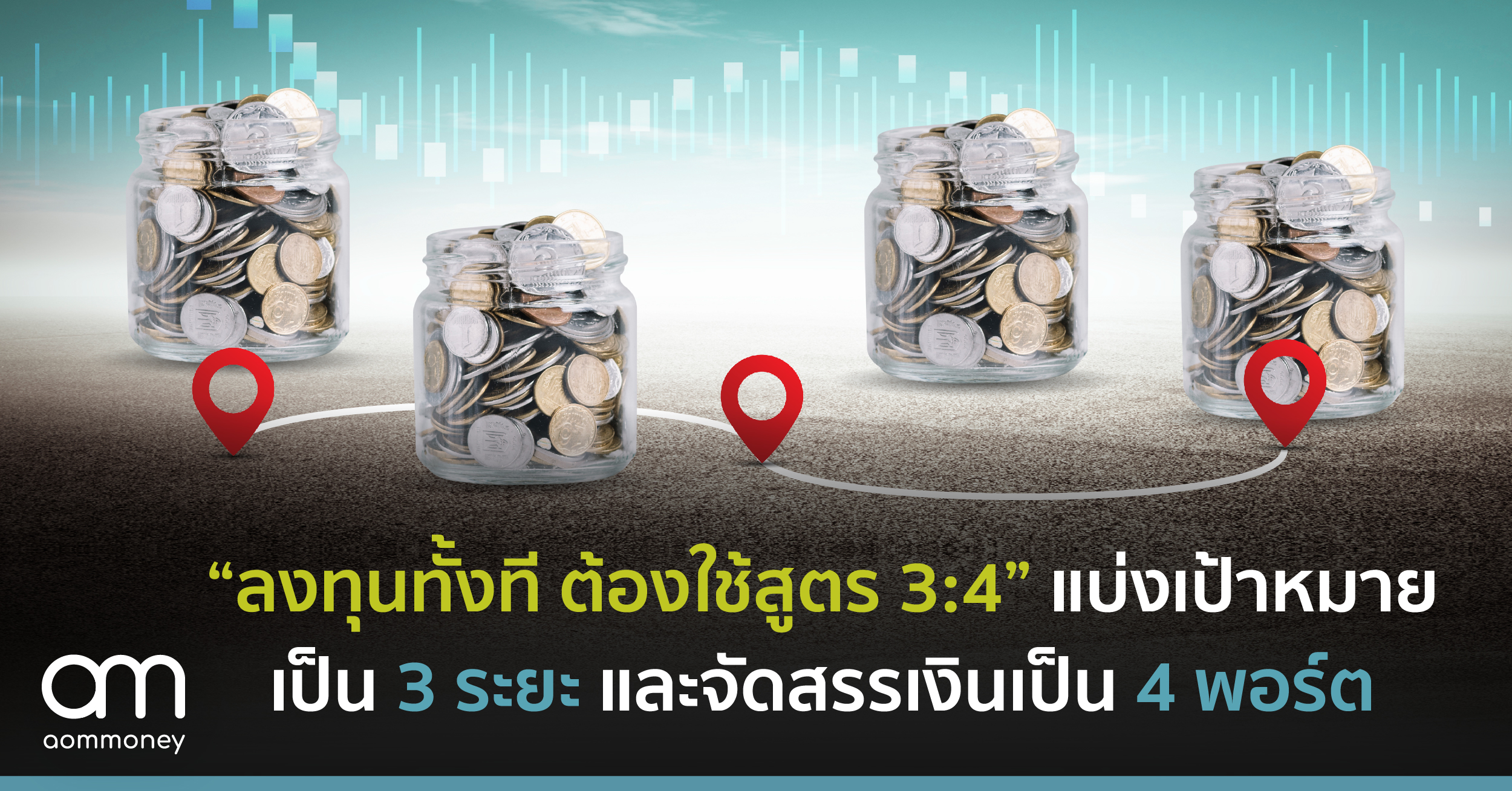 “ลงทุนทั้งที ต้องใช้สูตร 3:4” แบ่งเป้าหมายเป็น 3 ระยะ แบ่งเงินลงทุนเป็น 4 พอร์ต