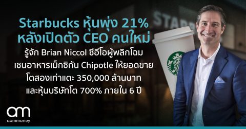 Starbucks หุ้นพุ่ง 21% หลังเปิดตัว CEO คนใหม่ : รู้จัก Brian Niccol ซีอีโอผู้พลิกโฉม Chipotle เชนอาหารเม็กซิโกให้หุ้นบริษัทโตเกือบ 800% ภายใน 6 ปี ผู้ถูกเรียกว่า ‘Lionel Messi’ แห่งวงการธุรกิจอาหาร